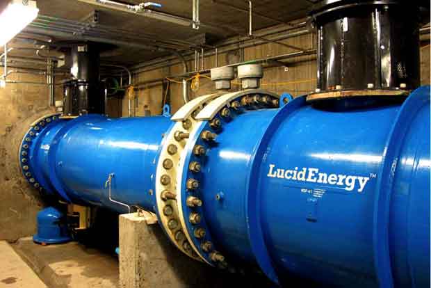 L’entreprise Lucid Energy a développé des turbines circulaires à lames, capables de produire de l'énergie électrique à partir de la pression d’eau dans les canalisations