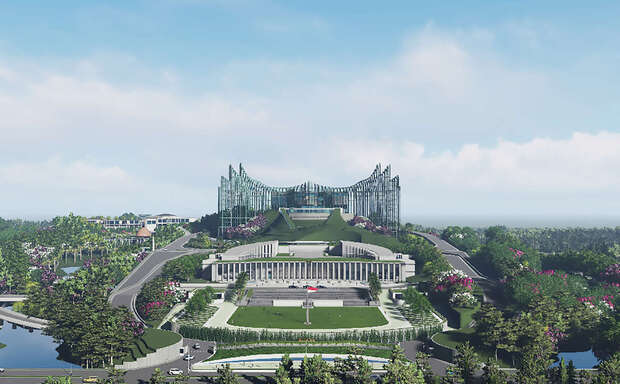 Image du projet de palais présidentiel dans la nouvelle capitale Nusantara en Indonésie © Handout Nyoman Nuarta/AFP