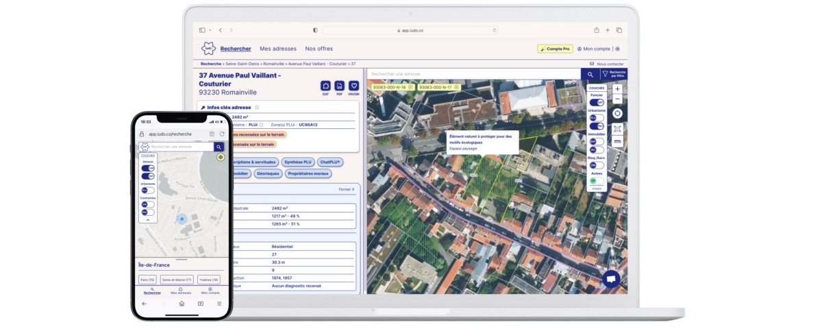 L'application IUDO permet de visualiser les données détaillées du cadastre - IUDO